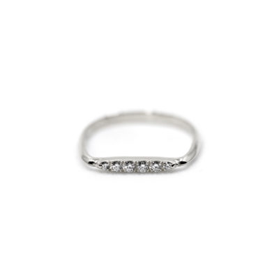 Bague urban Tribe barre-or blanc