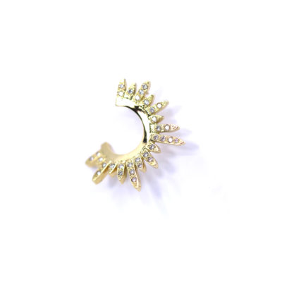 Boucles créoles Soleil or jaune et diamants
