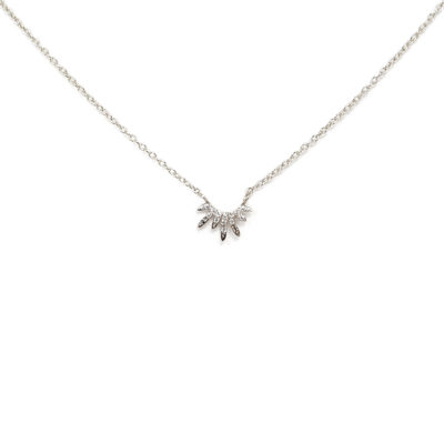 Collier mini soleil diamants or blanc