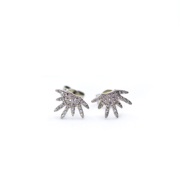 boucles d'oreilles Soleil or blanc recyclé et diamants