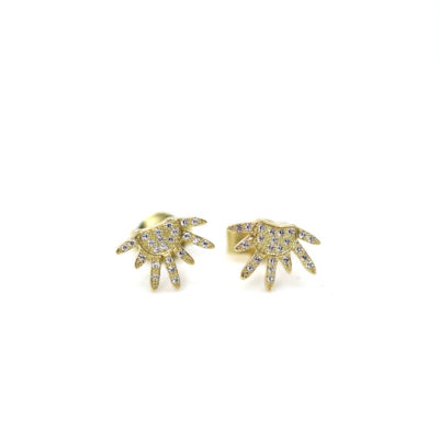 boucles d'oreilles Soleil or jaune recyclé et diamants
