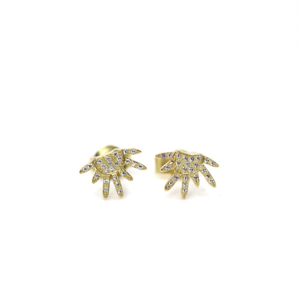 boucles d'oreilles Soleil or jaune recyclé et diamants
