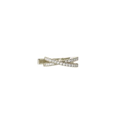 bague oreille argent zircons croisée