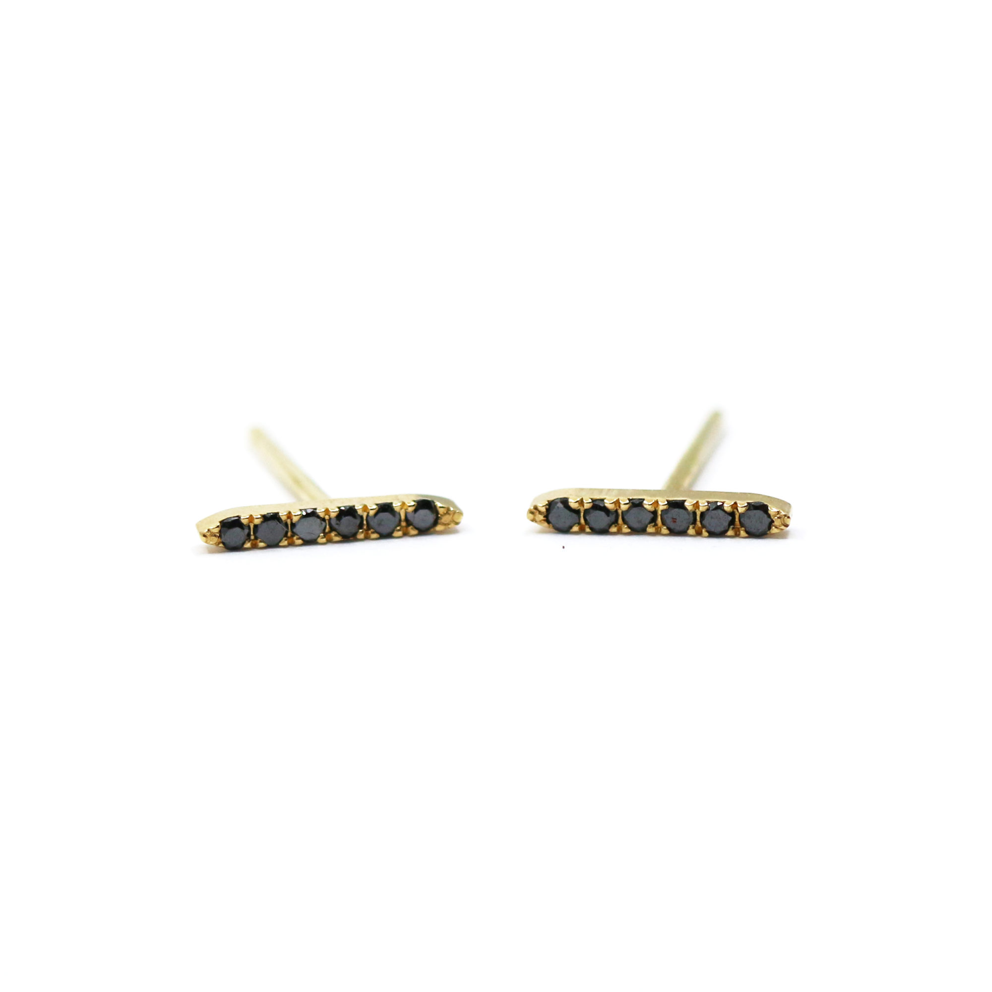 boucles barre or jaune et diamants noirs-2