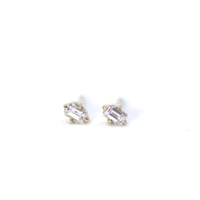 clous taille émeraude diamants or jaune