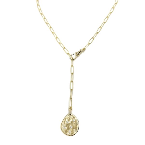 collier Mystique eslabon médaille 5 zircons