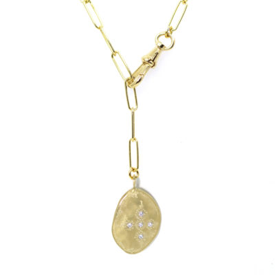 collier Mystique grandes mailles médaille croix