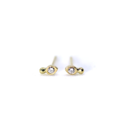 Puces d'oreille Goutte or et diamant