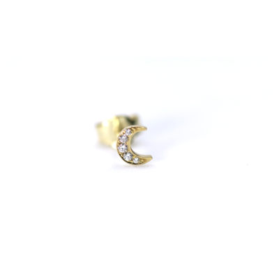 puces d'oreille lunes or et diamant