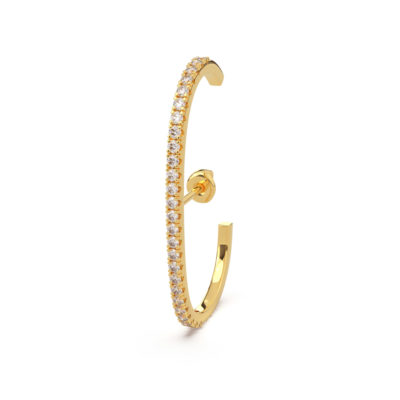 Mono boucle whisper or et diamants