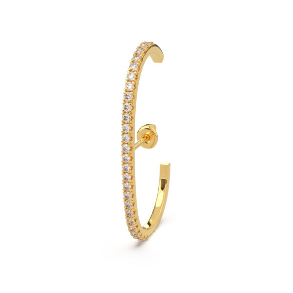 Mono boucle whisper or et diamants