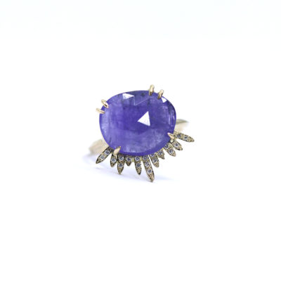 Bague La Radieuse tanzanite, diamants et or jaune