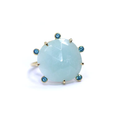 Bague amazonite et topazes