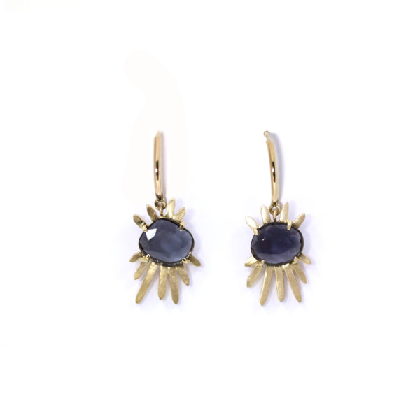 Boucles Yeux spinelles or jaune