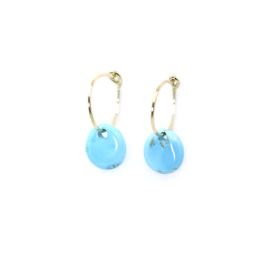 Créoles turquoise or 18ct