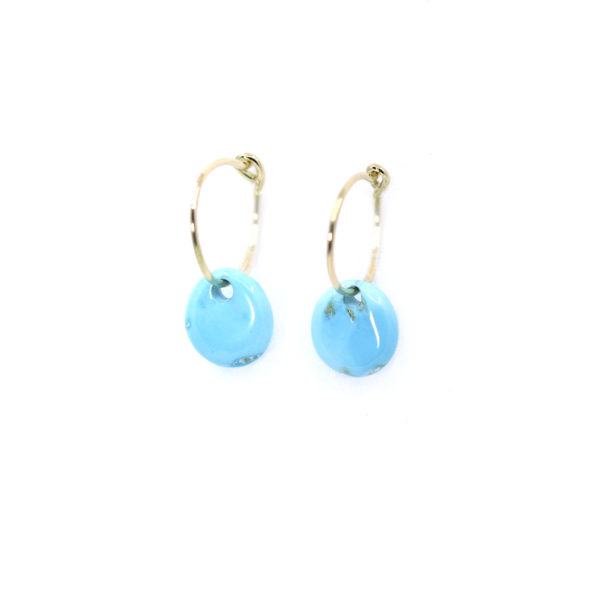 Créoles turquoise or 18ct