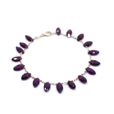 bracelet or 18ct et rhodolite