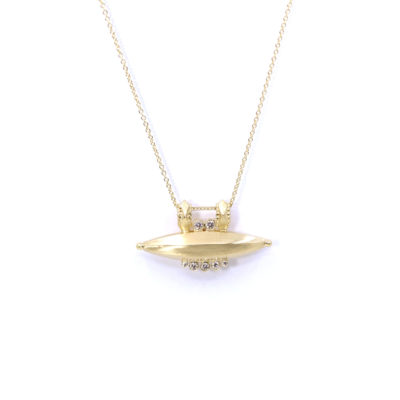 collier Talisman or jaune et diamants