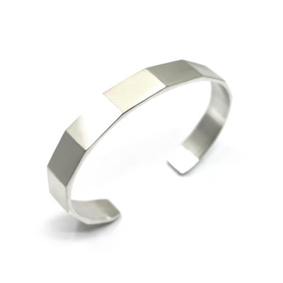 Bracelet jonc JUL facettes 10mm argent massif