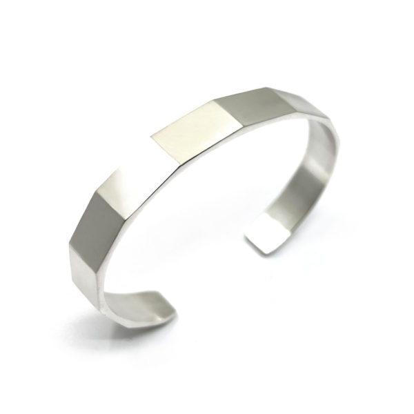 Bracelet jonc JUL facettes 10mm argent massif