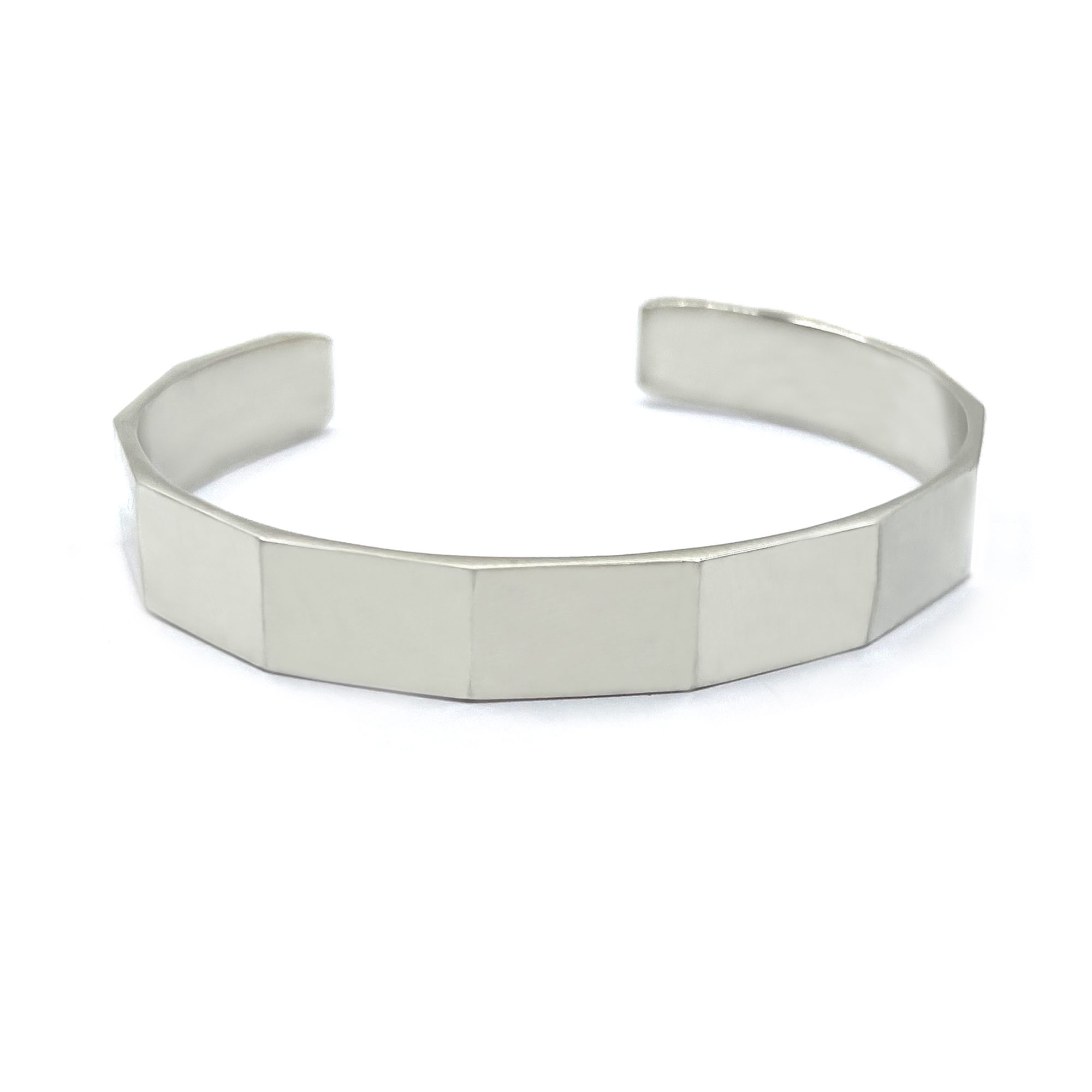 Bracelet jonc JUL facettes 10mm argent massif