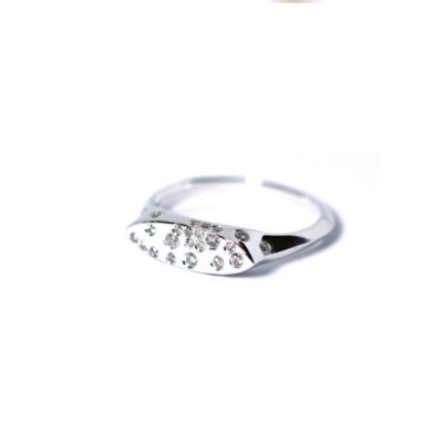 Bague Amandine diamants gris or blanc