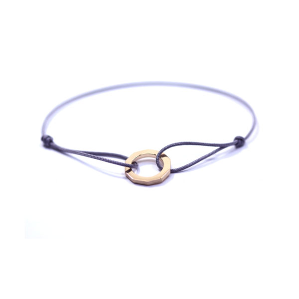 bracelet fil taupe or rose