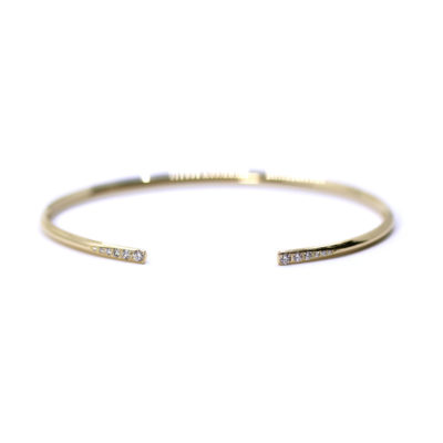 bracelet jonc or jaune et diamants