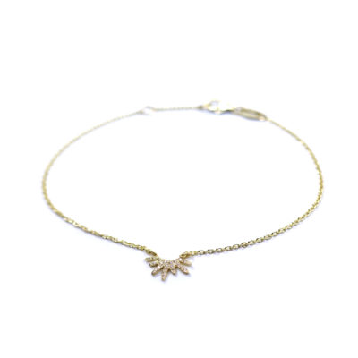 bracelet soleil or jaune et diamants