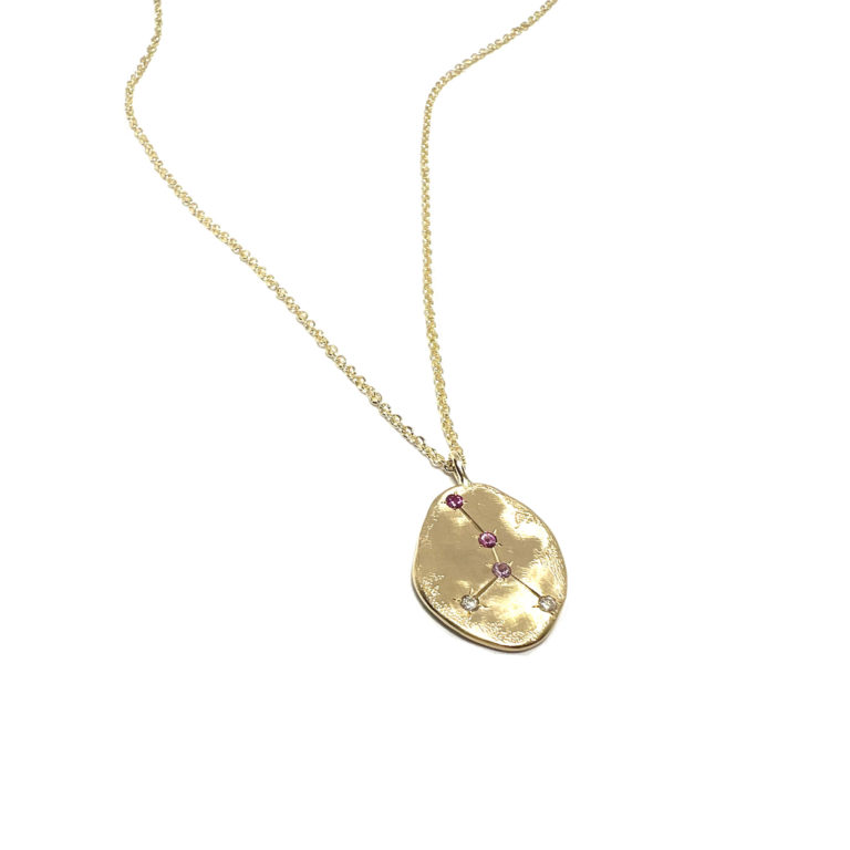 collier constellation or saphirs et diamants
