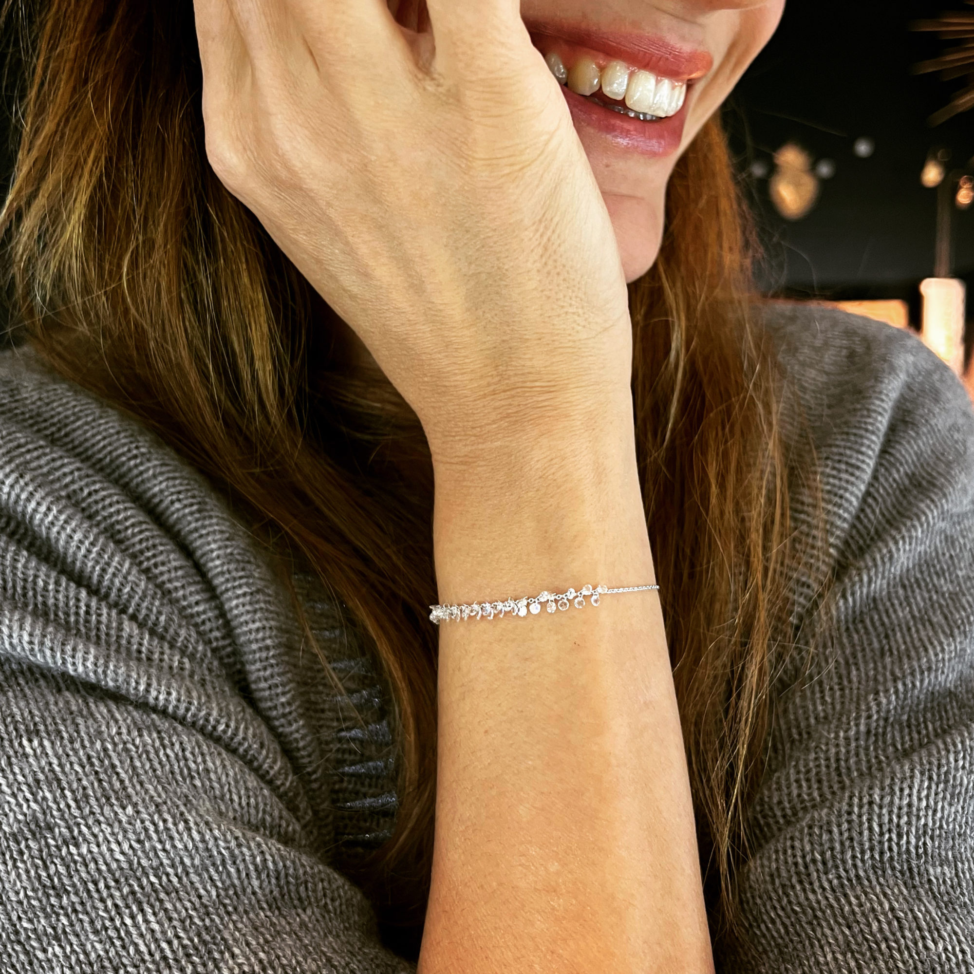 bracelet Etincelles pampilles diamants or jaune