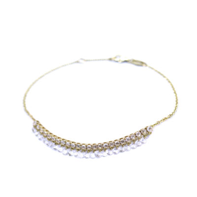 bracelet Jaipur pampilles diamants 2 rangs or jaune