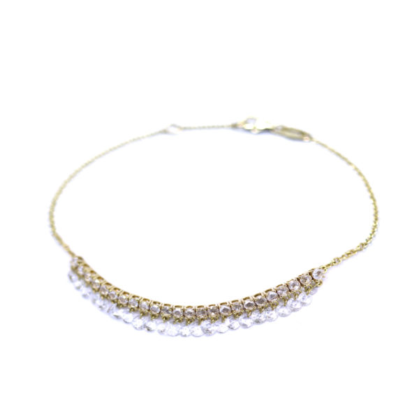 bracelet Jaipur pampilles diamants 2 rangs or jaune