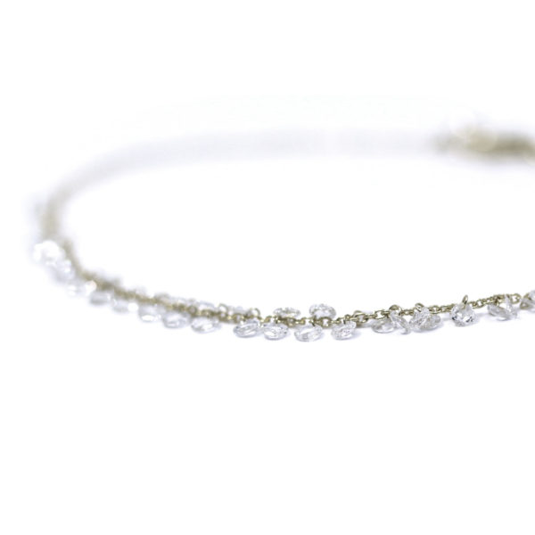 bracelet Etincelles pampilles diamants or blanc