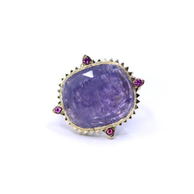 Bague La Maharani tanzanite et saphirs fuchsias