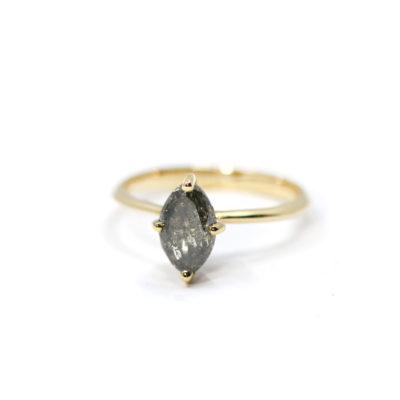 Bague La Marquise or jaune et diamant gris