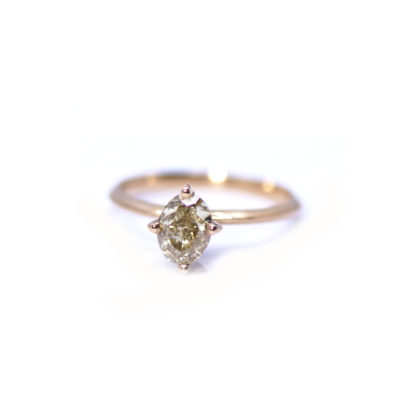 bague La Rêveuse diamant oval champagne or rose