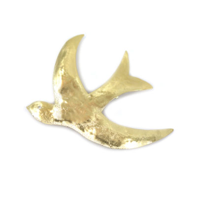 Broche Hirondelle grand modèle argent plaqué or