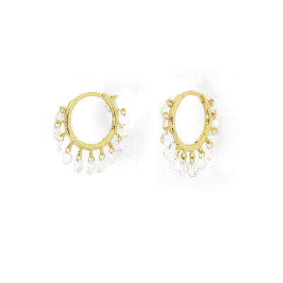Boucles d'oreilles Etincelles pampilles or jaune et diamants