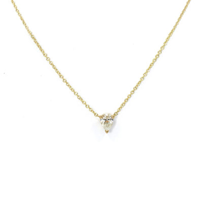 Collier Douce L or jaune 18cts et diamant poire