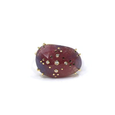 bague Viola saphir bleu-rose et diamants