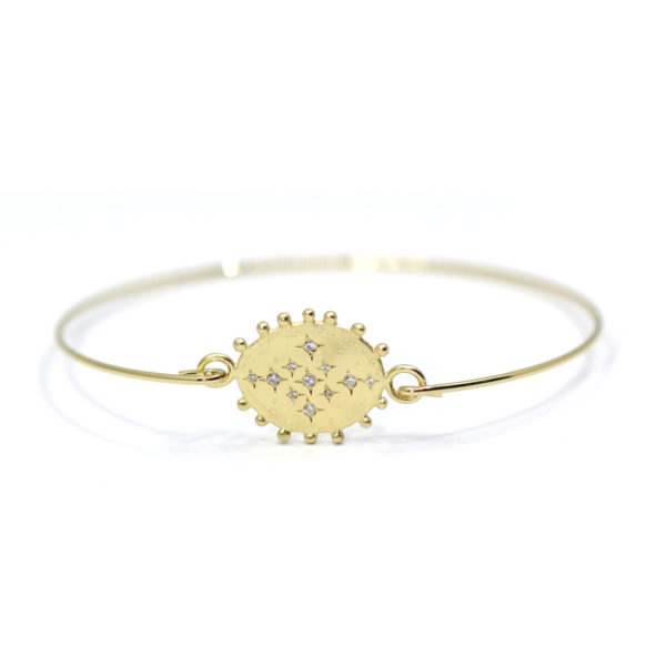 bracelet jonc fin Mystique vermeil