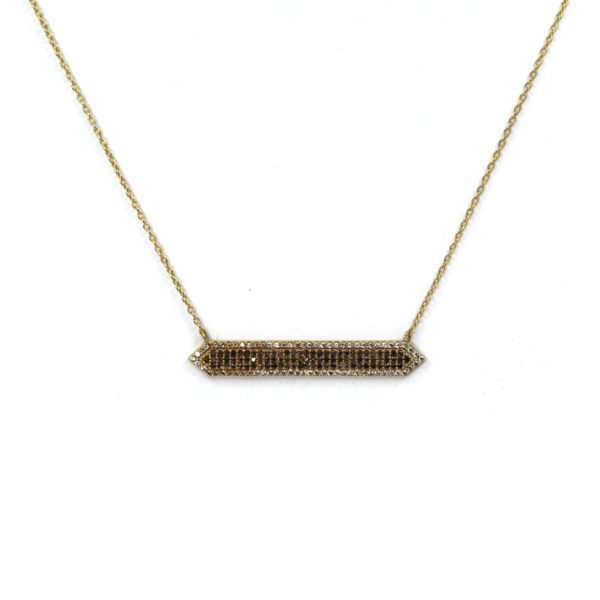 collier barre zircons vermeil