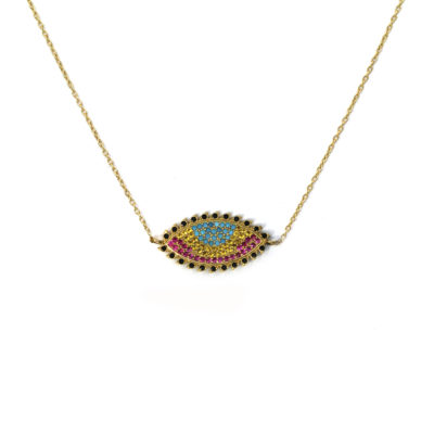 collier oeil funky zircons