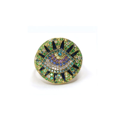Bague Magique or jaune et pierres précieuses