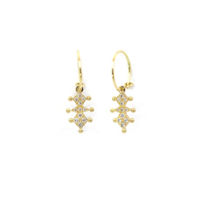 Boucles d'oreilles Zellige or jaune et diamants