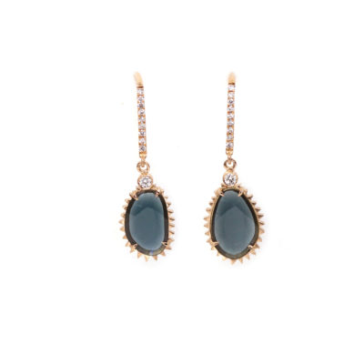Boucles d'oreilles London Spinelles or rose et diamants